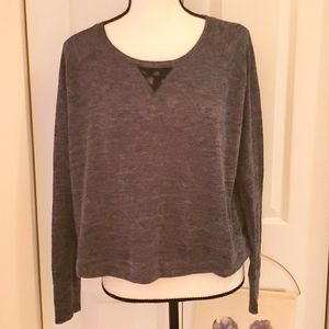 Victoria's Secret Grey Marled Lace Long Sleeve Top